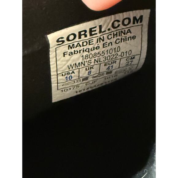 Sorel Joan Of Arctic Wedge II Chelsea Booties, Black, Leather, Women’s size 10 - Picture 8 of 9